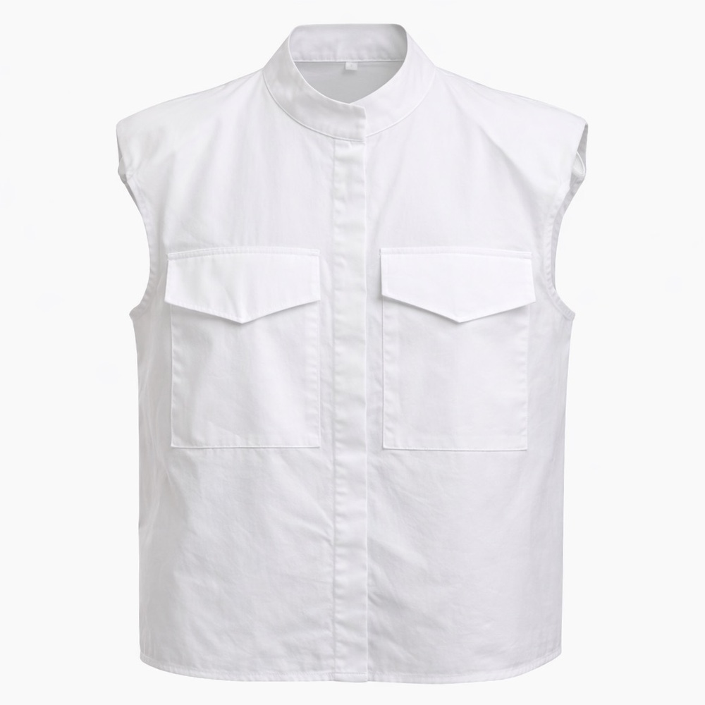 Cotton Button Down Top Vest size Large